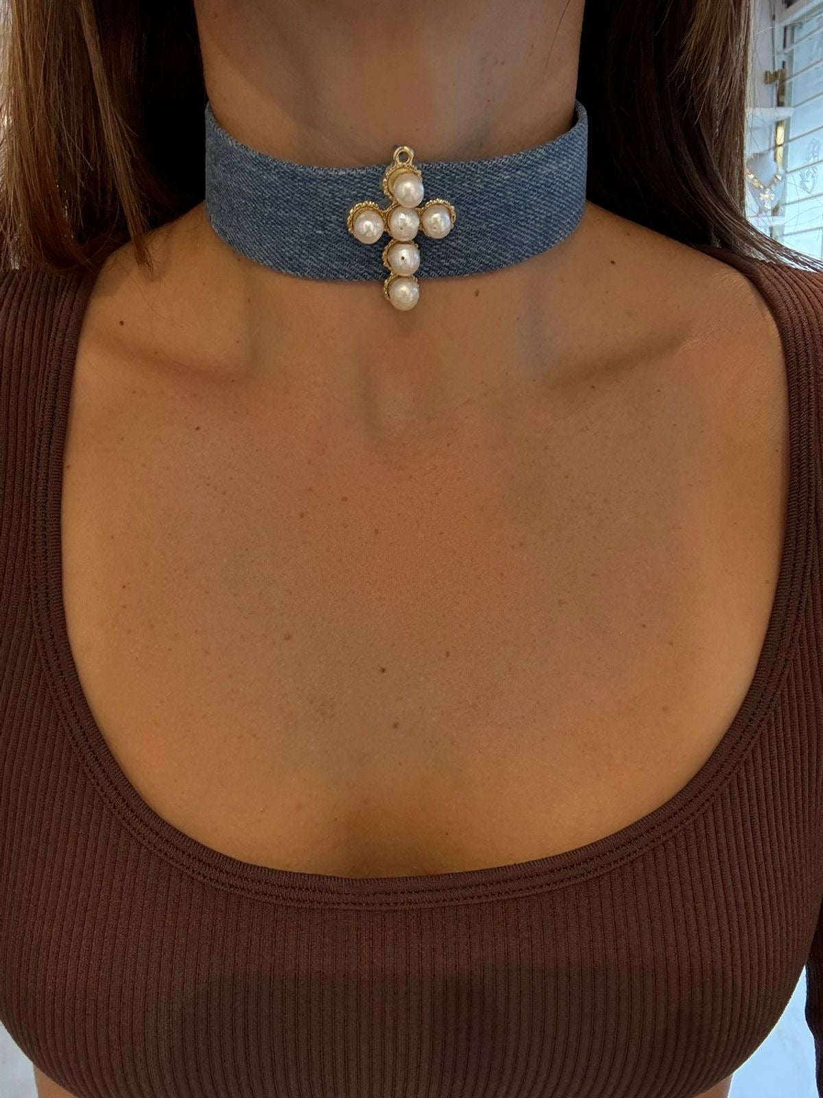Collar Denim Barbara  Cruz