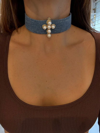 Collar Denim Barbara  Cruz