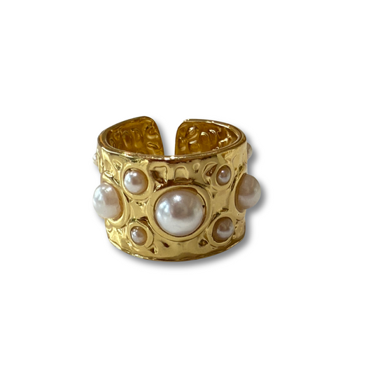 Anillo griego perlas