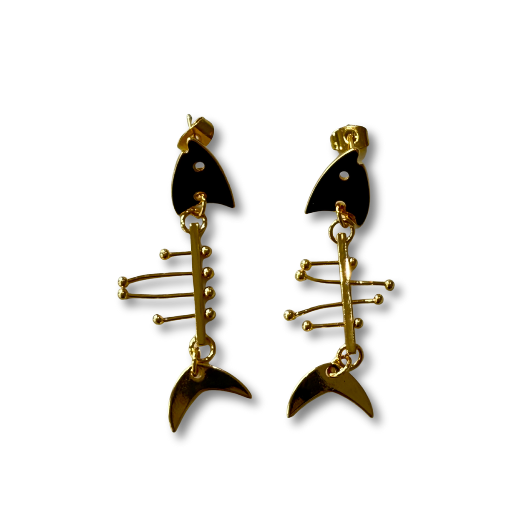 Aretes pez petite esqueleto