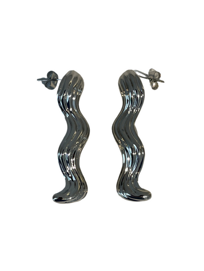 Aretes Large Curve Plateados