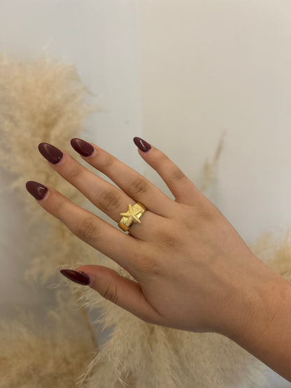 Anillo Estrella De Mar Dorado