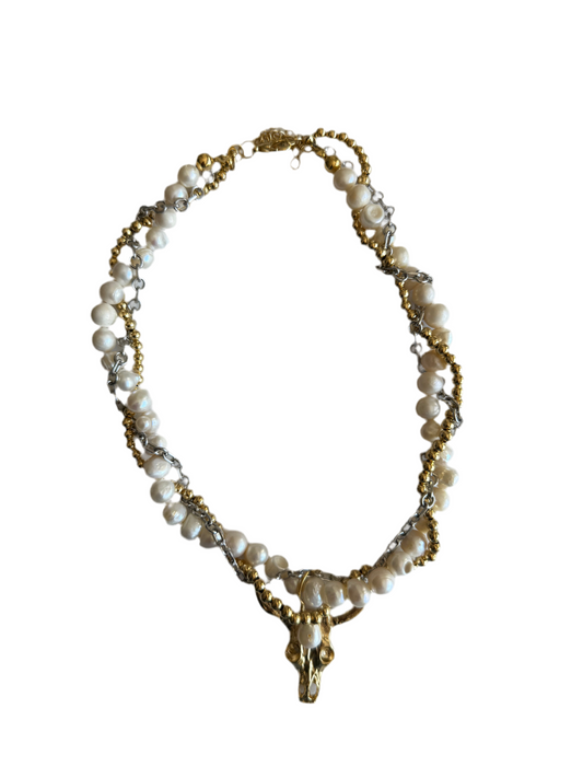 Collar Nodal trenzado vaquero