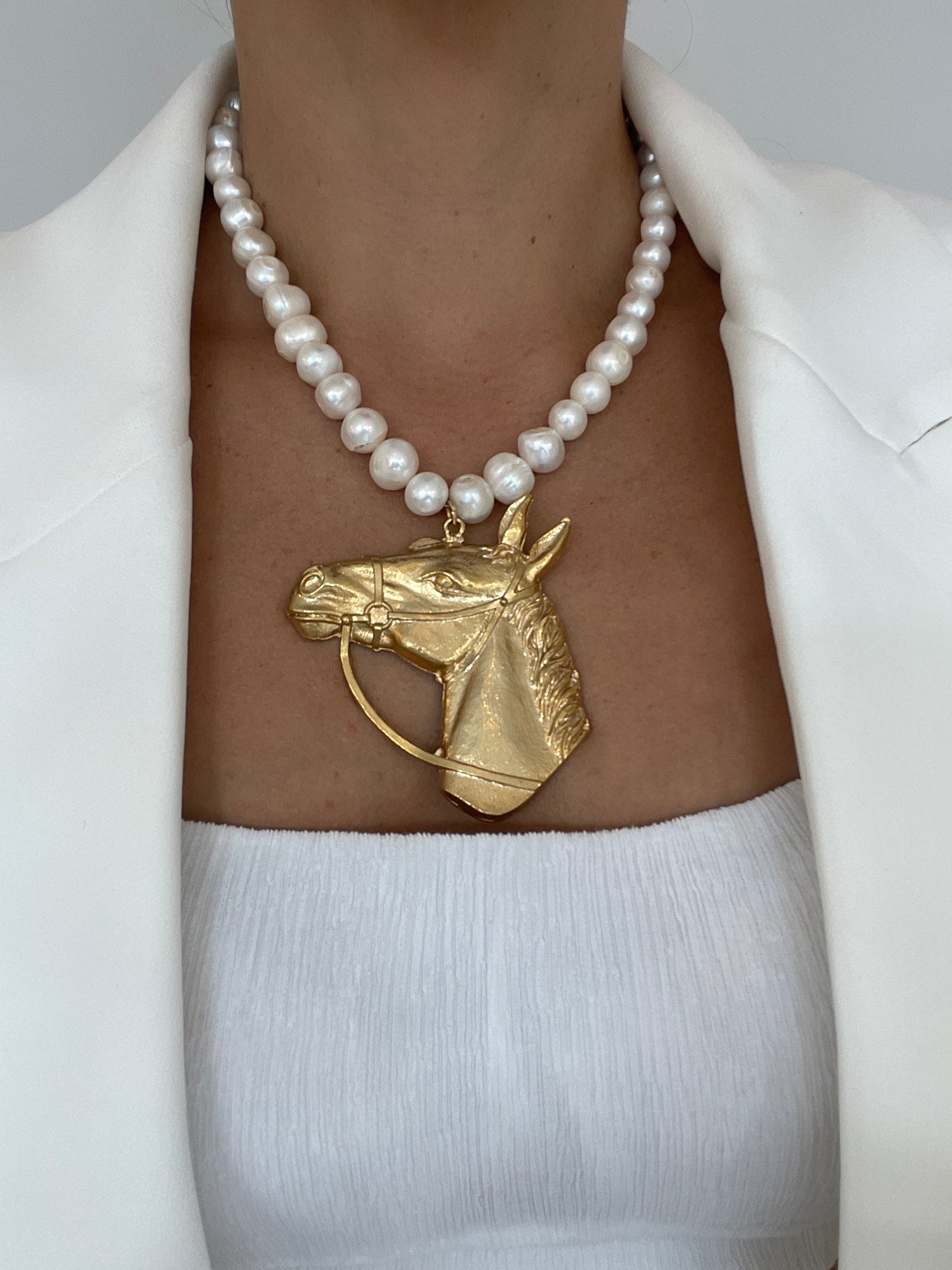 Collar Caballo Perla Natural