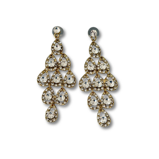 Aretes Fiesta Pirámide Dorado