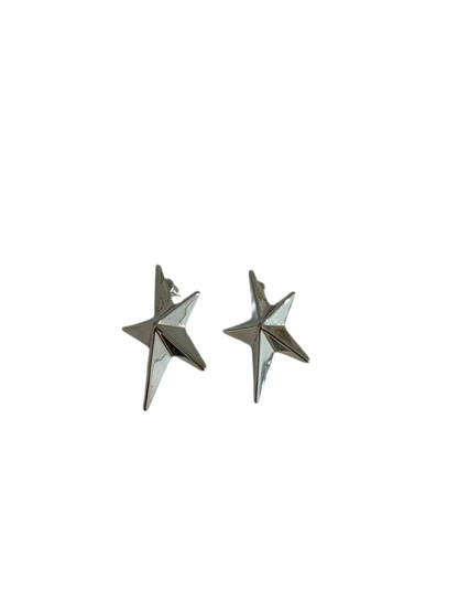 Aretes estrella plateado