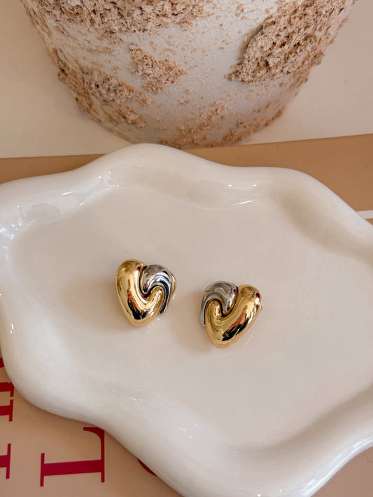 Arete Triángulo Entrelazado Bicolor