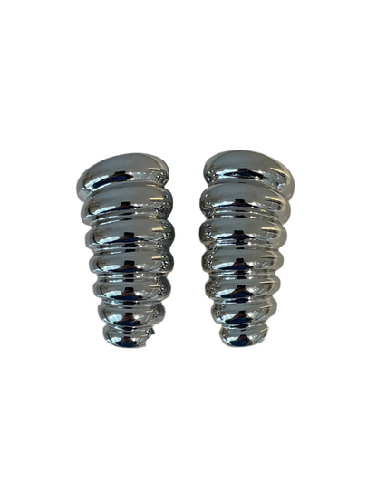 Aretes Oruga Plateados