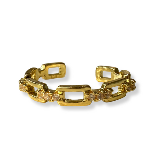 Anillo petite eslabones dorado
