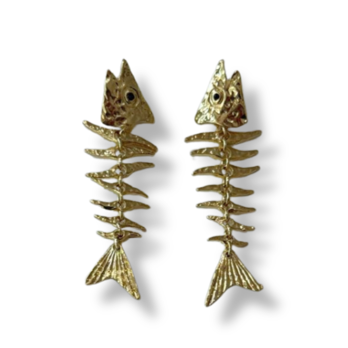 Aretes Pez Esqueleto