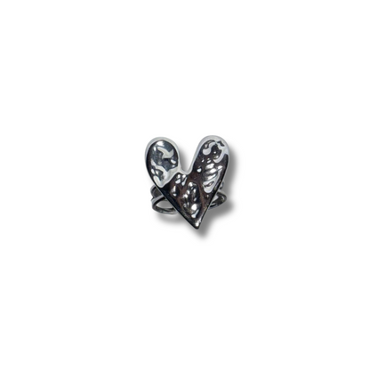 Anillo corazón abstracto dorado