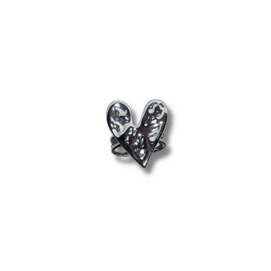 Anillo corazón abstracto dorado