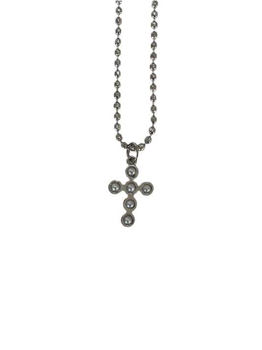 Collar Cruz Perla Petite