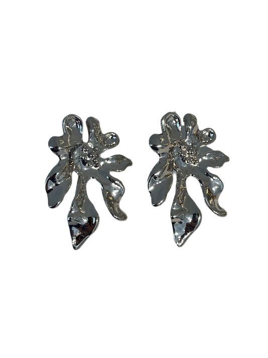 Aretes Flor de Bikini Plateados