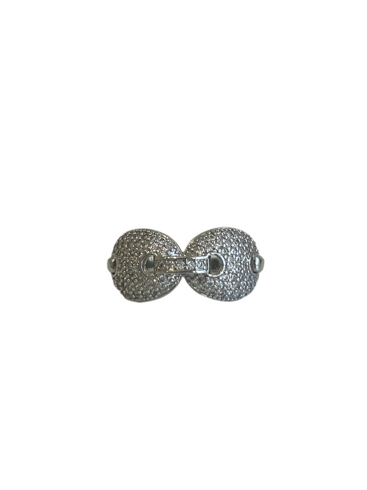 Anillo Botones Plateado