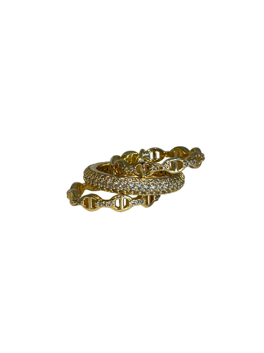 Anillo Valery Triple Dorado