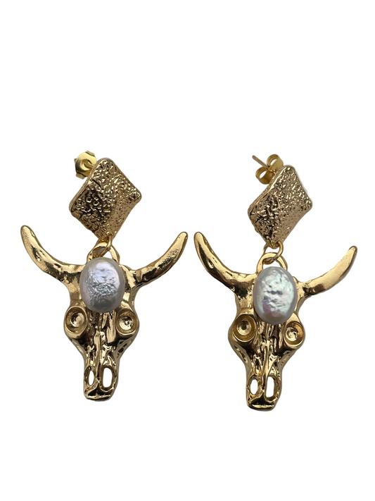 Arete Toro Largo Perla