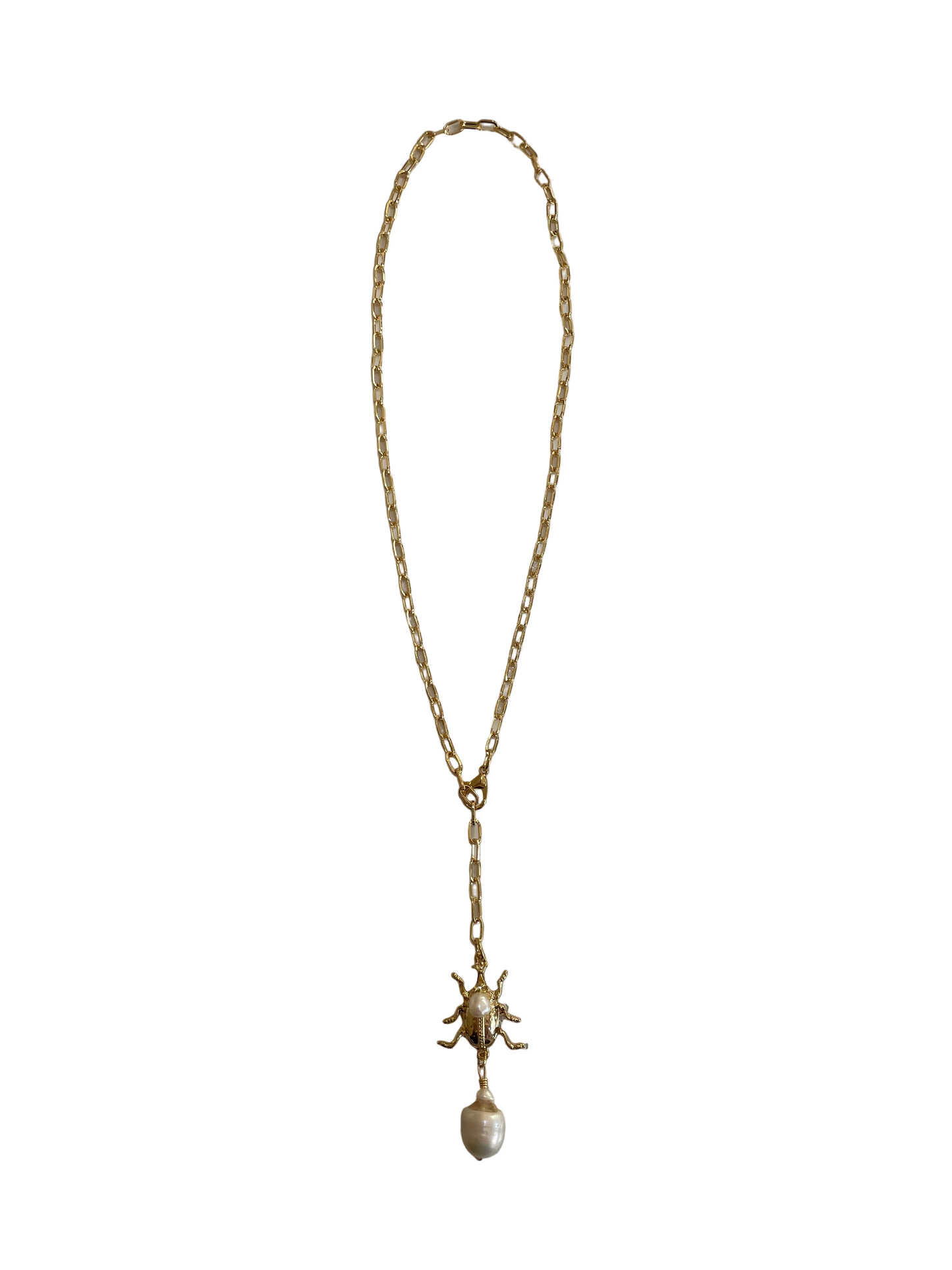 Collar Corbatin Escarabajo Perla