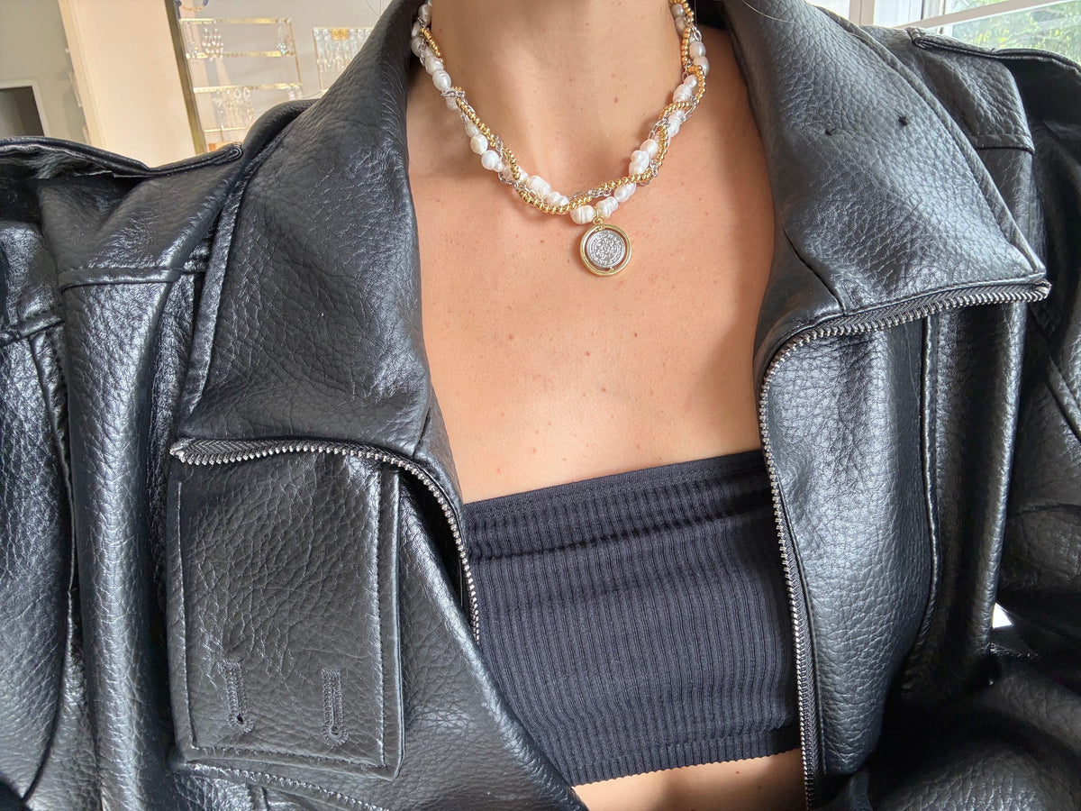 Collar Perla Trenzado SB